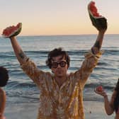 Harry Styles wearing Gucci sunglasses in Watermelon Sugar