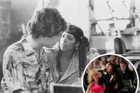 Bruno Martelli (Lee Curreri) tries to convince Coco Hernandez (Irene Cara) they should form a rock band, in a scene from 'Fame'. Inset: Irene Cara performs before the AFL Grand Final match in 2006