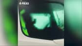 Video grab as secret police video footage captures “selfish” drivers using their phones as they speed along major motorways.  
