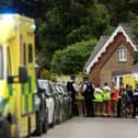 A Land Rover hit the Study Preparatory school building. Credit: Getty Images