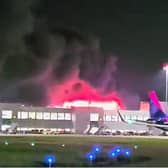 All flights suspended from Luton Airport after huge blaze rips through car park. (Photo: Ahmad Hassan Bobak/PA Wire) 