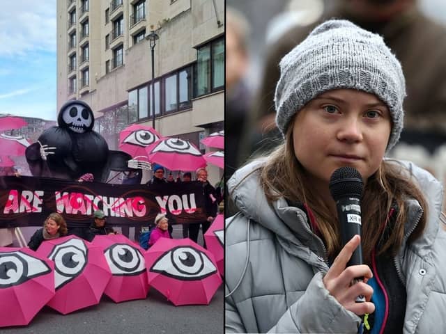 Greta Thunberg was among those speaking at the protest in central London. Credit: XR/Henry Nicholls/AFP via Getty Images.