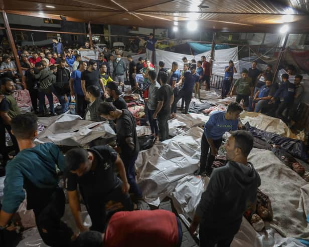 Israel has claimed that it is not responsible for an airstrike on the al Alhi Hospital in Gaza which killed at least 500 people, with Israeli officials instead placing blame on the militant group Palestinian Islamic Jihad. (Credit: Getty Images)