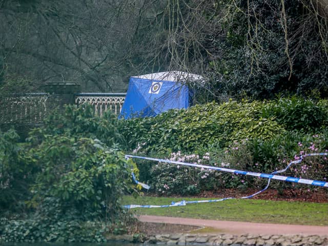 A police tent in West Park in Wolverhampton following a stabbing.