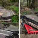 The B4069 in Wiltshire was left so badly damaged by a landslip it was closed to cars as it's still moving one year later. 