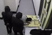 CCTV capturing the masked gang inside the The Pirelli Stadium, home to Burton Albion Football Club, April 14, 2024.  
