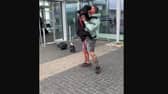 Joyous puppy is filled with excitement as he spots his human dad after being apart for a few days.