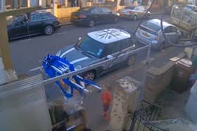 Man captured on CCTV stealing a gazebo from the front garden of Stuart and Sherry Whibley, in Gillingham, Kent, on June 19, 2024.