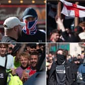 Scenes at the Blackpool 'pro-Britain' rally 