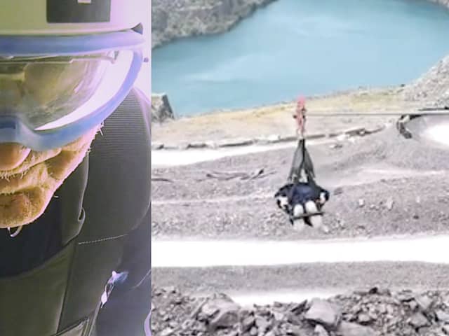 Great-grandad David Aris, aged 94, becomes the oldest person to take on the fastest zip line in the world.