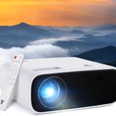 The mini projector can display on screens up to 300 inches