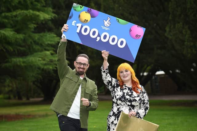 Dan and Kayleigh Cater won £100,000 on the National Lottery app