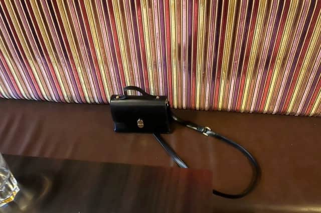 The handbag left at La Dolce Vita in East Kilbride.