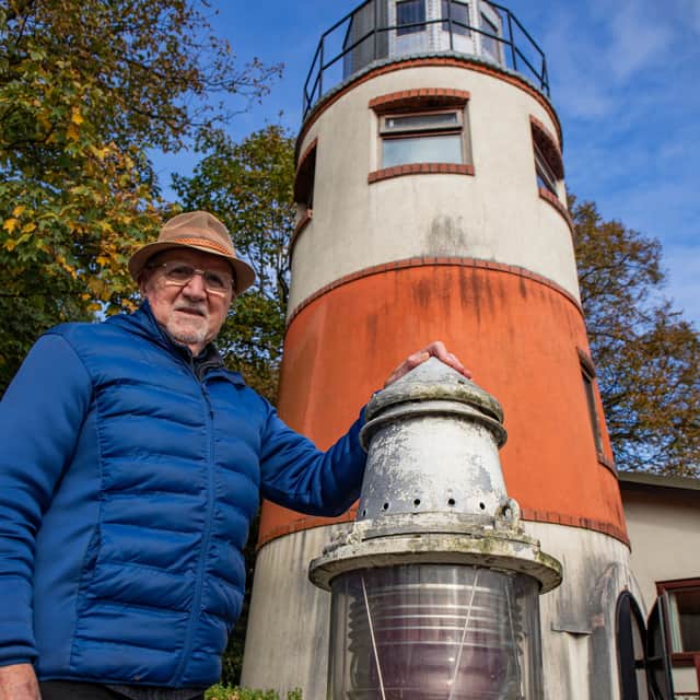 Phil Austin built Monton Lighthouse beside his cottage next to the Bridgewater Canal in Salford