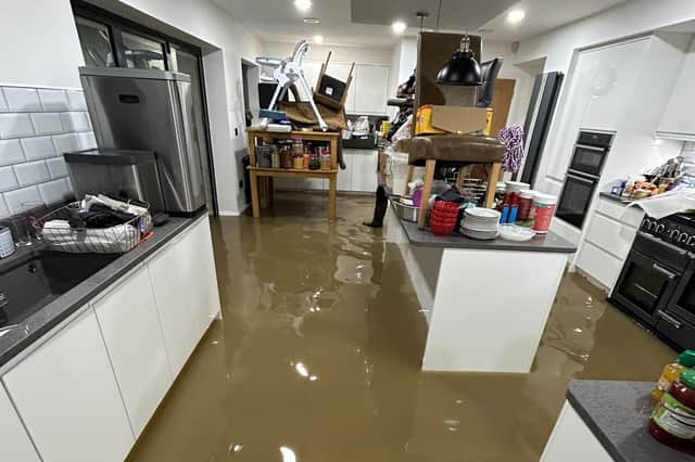 Jacob Davidge's flood damaged home.