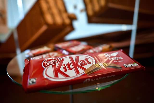 KitKat launches three ‘game-changing’ new bars, are they available? A pack of chocolate-covered wafer biscuit bar KitKat brand is displayed in the showroom of Swiss food giant's Nestle on October 20, 2016 in Vevey. Photo: AFP via Getty Images
