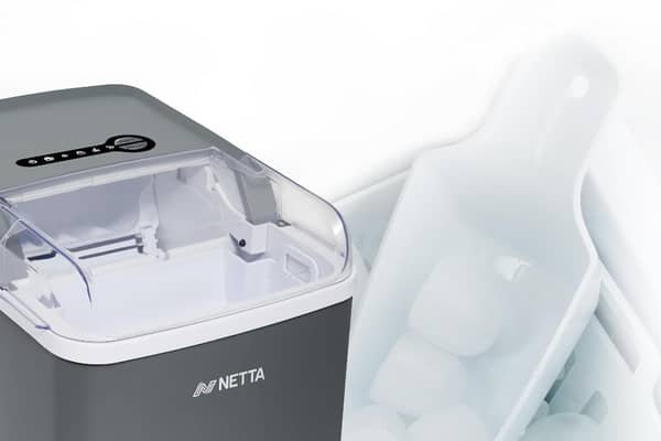 There's no plumbing required with the Netta ice machine - just fill the tank with water and wait 10 minutes for the cubes to form