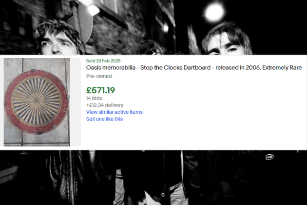 Unusual promotional items, such as this dartboard celebrating Stop The Clocks, are considered high-value collectable items due to their 'odd' nature.