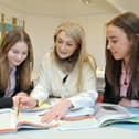 Sixth Form pupils study with Mrs Bonnie Christie, the head of sixth form at Harrogate Ladies’ College
