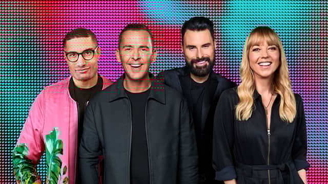 (L-R) Richie Anderson, Scott Mills, Rylan, Sara Cox