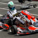 15-year-old Charlie Benson go-karting