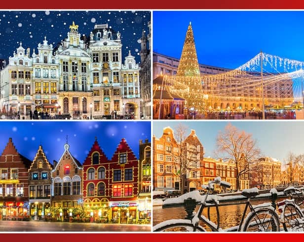 Some of the magical destinations you could end up visiting with this Christmas Market Mystery Holiday™, from snow-dusted cities to twinkling festive squares.
