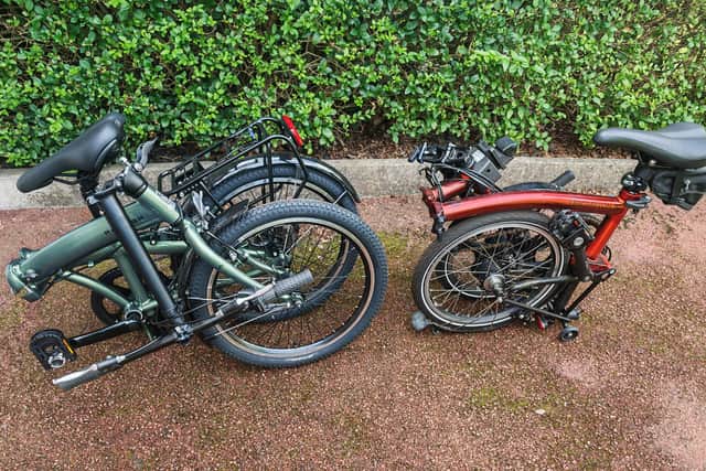 The Brompton is significantly smaller, not to mention usefully lighter, when it's folded