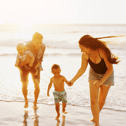 Family making memories abroad – and already sorted with their holiday cash.