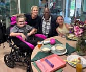 Ainsley Harriott visited Martin House and helped prepare meals for patients