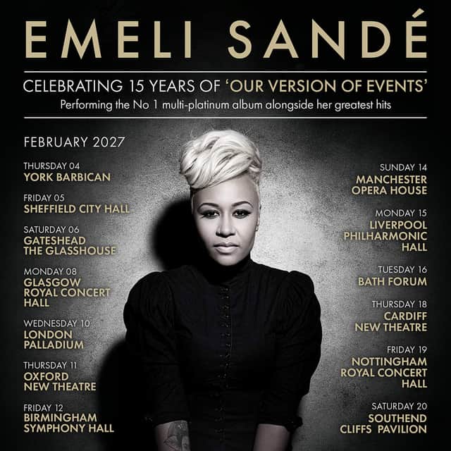 Emeli Sandé is performing 24-dates across the UK & EU including York Barbican and Sheffield City Hall.