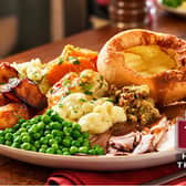 A traditional Toby Carvery roast dinner with all the trimmings.
