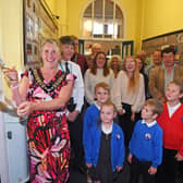 The Mayor of Harrogate Councillor Viv Poskitt cuts the ribbon to open the library at Starbeck Primary Academy School. (Picture Gerard Binks)