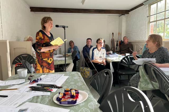 The Workhouse Museum was the first of three venues for verse in Ripon on National Poetry Day and here Maggie Cobbett is seen reading one of her poems.