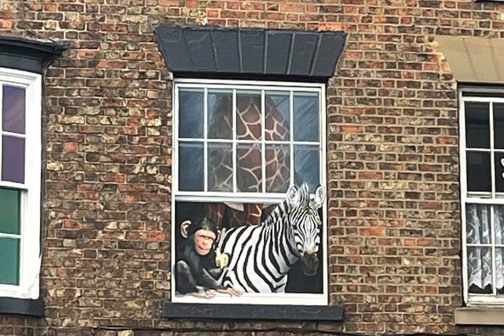An example of the popular trompe-l'œil Painted Windows’ trail in Knaresborough.