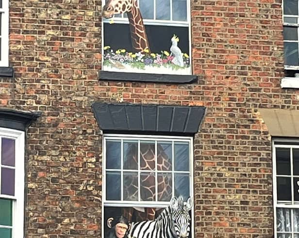 An example of the popular trompe-l'œil Painted Windows’ trail in Knaresborough.
