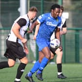Action from Harlow Hill's West Yorkshire League Premier Division draw with Wyke Wanderers. Picture: Gerard Binks