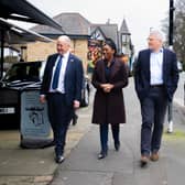 Former Harrogate MP Andrew Jones, right, accompanying Tory Party leader Kemi Badenoch and Tory Party chair Kevin Hollinrake in Harrogate earlier this year.