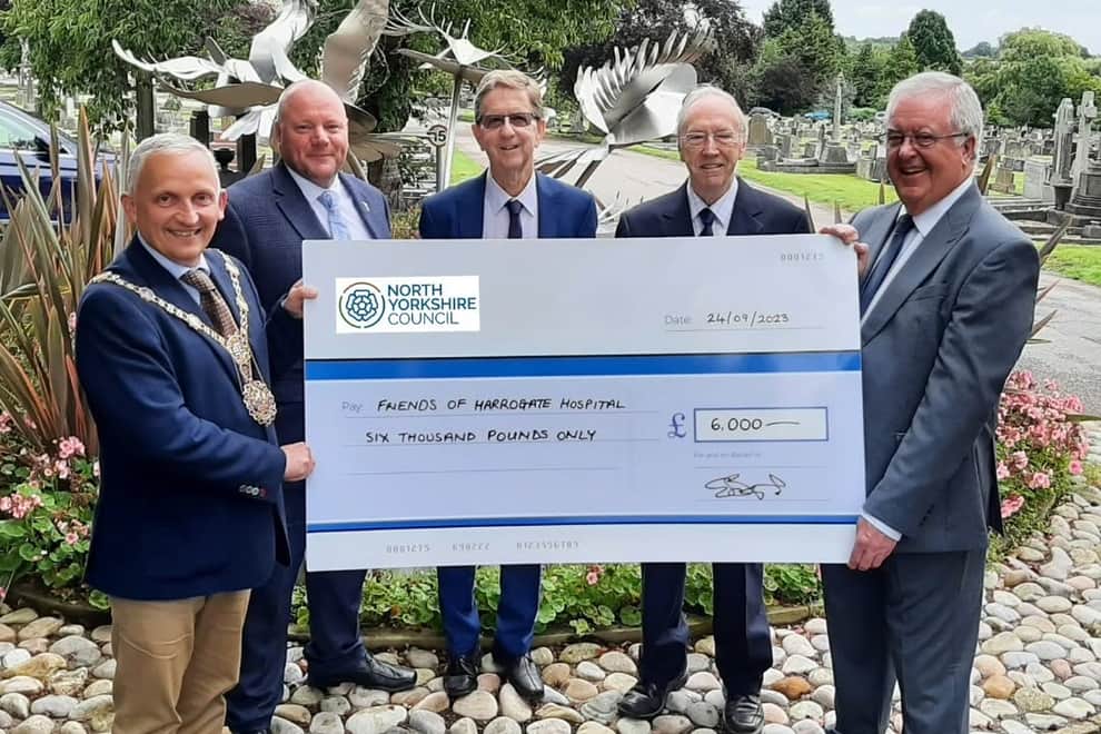 Flashback to 2023 and a cheque presentation with Friends of Harrogate Hospital.