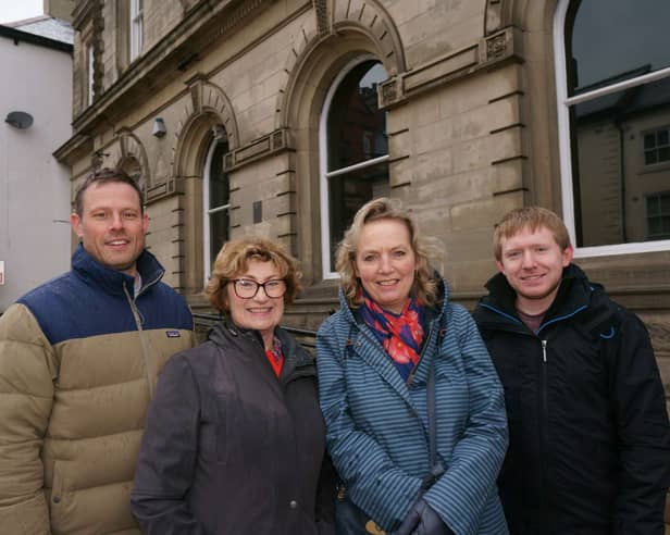 Flashback to 2019 and a new renaissance for Renaissance Knaresborough - Tim Sutherland Liz Baxandall, Cathy Allday and Cllr Ed Darling  outside Claro Chambers in Knaresborough.