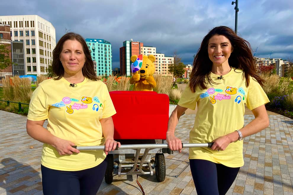 Lindsey Burrow planning Push for Pudsey sofa challenge with BBC’s Amy Garcia.