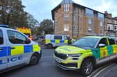 Police and ambulance vehicles at the junction of Franklin Road/Strawberry Dale, Harrogate, Saturday, October 17. 