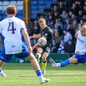 Ciaran McGuckin netted a fine first-half strike to give Harrogate Town the lead in Saturday's FA Cup clash with Bury FC. Picture: Matt Kirkham