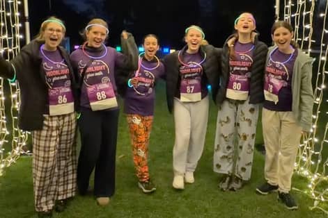 Ready, set, glow! These girls were dressed for comfort before setting off on Saint Michael’s Hospice’s Moonlight Glow Walk in Harrogate last night.
