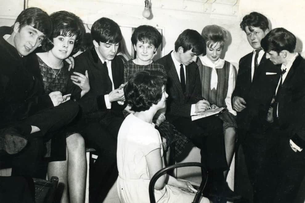 Flashback to March 1963 - Young fans talk to The Beatles backstage at the Royal Hall in Harrogate.