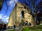 Giant floodlights will illuminate Knaresborough Castle, which dates back to circa 1100.