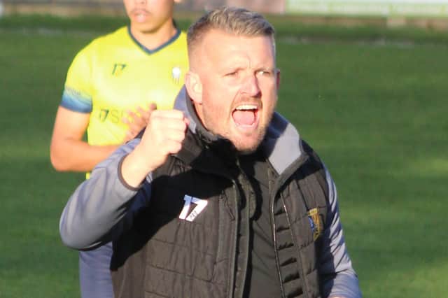 Tadcaster Albion manager Ryan Qualter enjoyed Saturday's win over Barton Town, but has urged his players to strive for consistency. Picture: Keith Handley