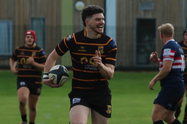 Dylan Wepener races away to the try-line during Harrogate Pythons RUFC's demolition of Doncaster Phoenix RUFC. Picture: Submitted
