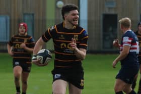 Dylan Wepener races away to the try-line during Harrogate Pythons RUFC's demolition of Doncaster Phoenix RUFC. Picture: Submitted