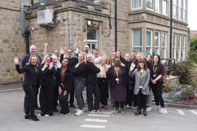 Staff at  Cygnet Hospital Harrogate celebrating a good Care Quality Commission (CQC) inspection.