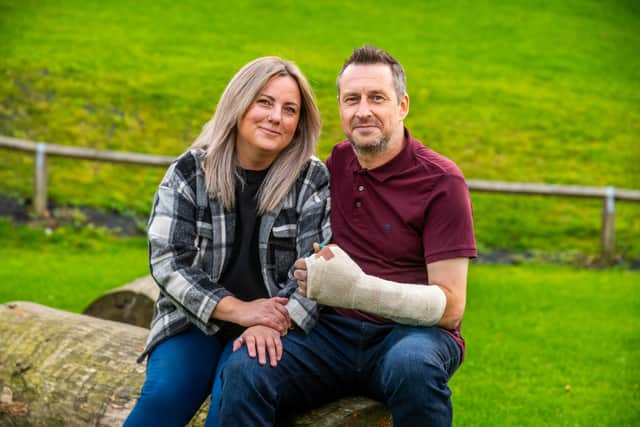 Dan Parry sliced his thumb off in a DIY accident but had it saved by surgeons at LGI.